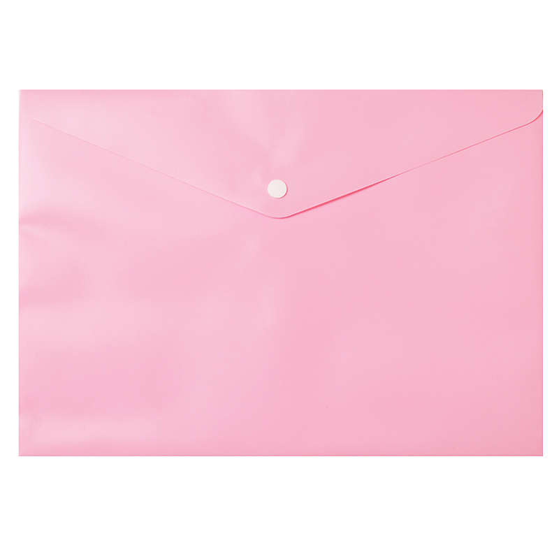 Папка на кнопке "Бюрократ", А4, непрозрачная, розовый, пастель — Абсолют