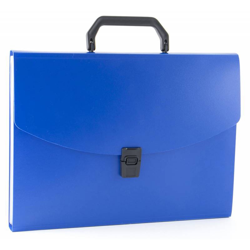 Папка-портфель "Бюрократ", 6 отделений, синяя — Абсолют