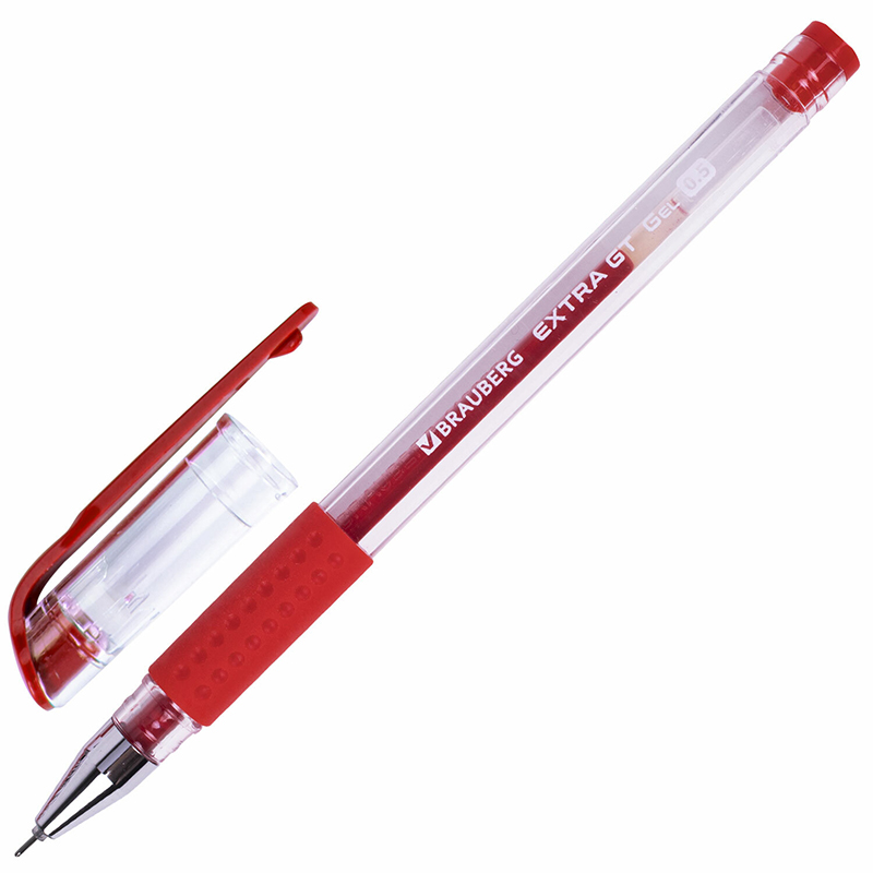 Ручка гелевая "Brauberg Extra Gtneedle" 0.5мм., красная — Абсолют