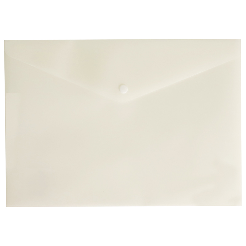 Папка на кнопке Бюрократ "DeLuxe" пластик, непрозрачная, цвет - молочный — Абсолют