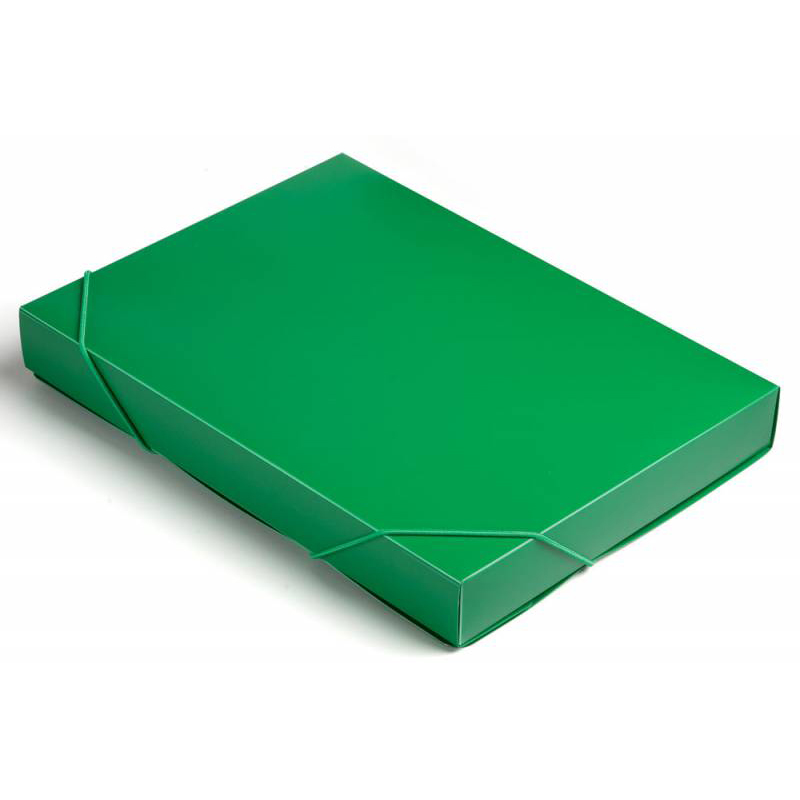 Короб архивный Бюрократ на резинке, 40мм., пластик, зеленый — Абсолют