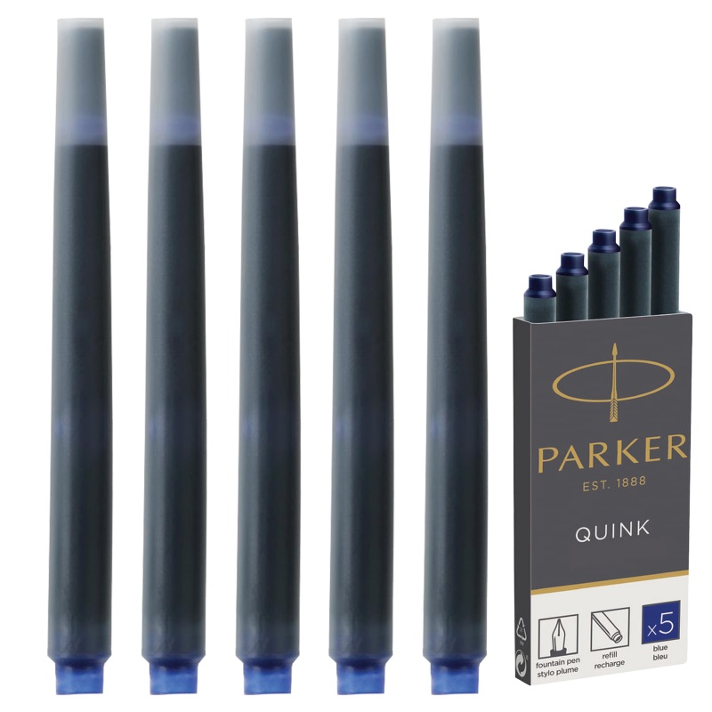 Картридж для перьевой ручки "Parker", синий, 5шт/уп. — Абсолют