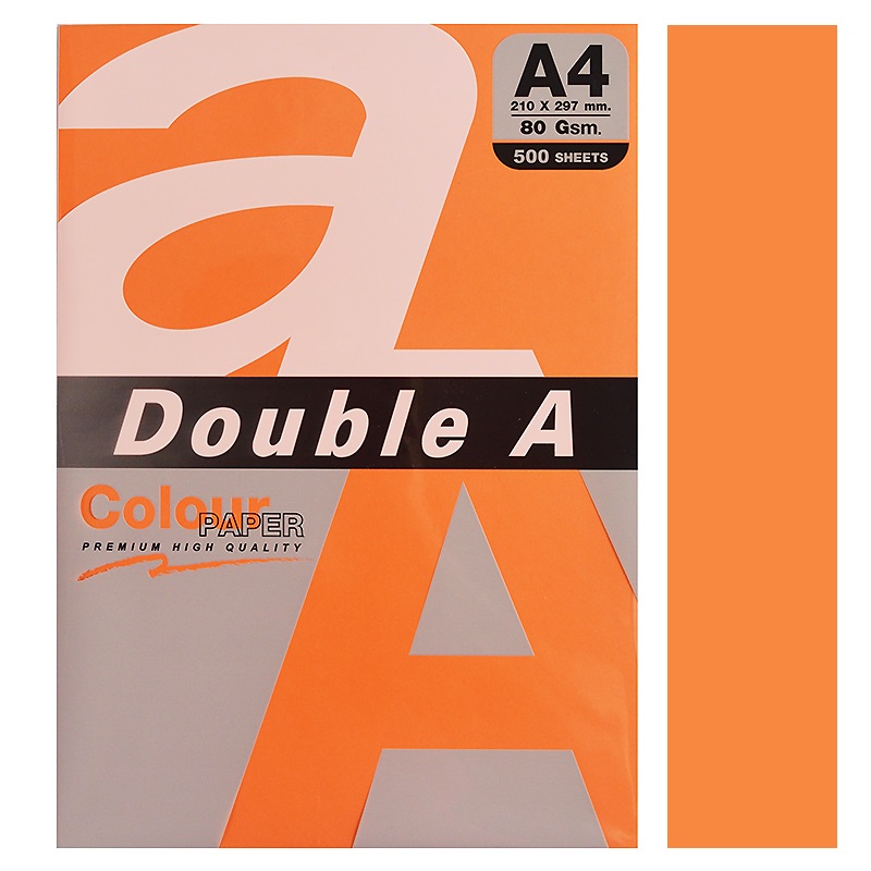 Бумага "Double A" 80 г.А4, 500л., ярко-оранжевый(SAFFRON) — Абсолют