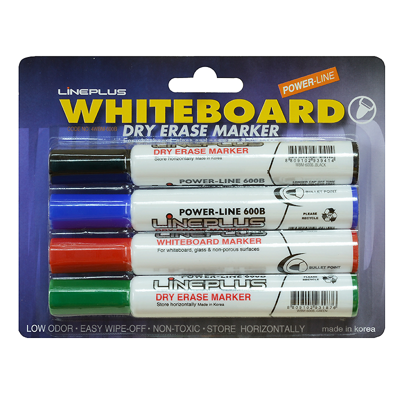 Набор маркеров для доски "LinePlus" 4 цвета. — Абсолют