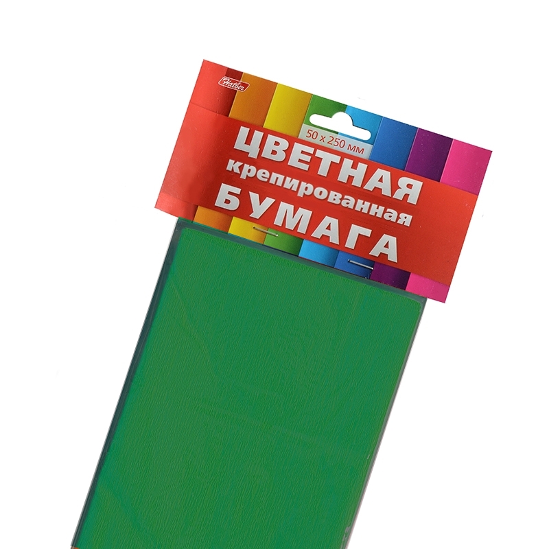 Бумага крепированная Hatber, 1 рулон (50*250 см), зеленая — Абсолют