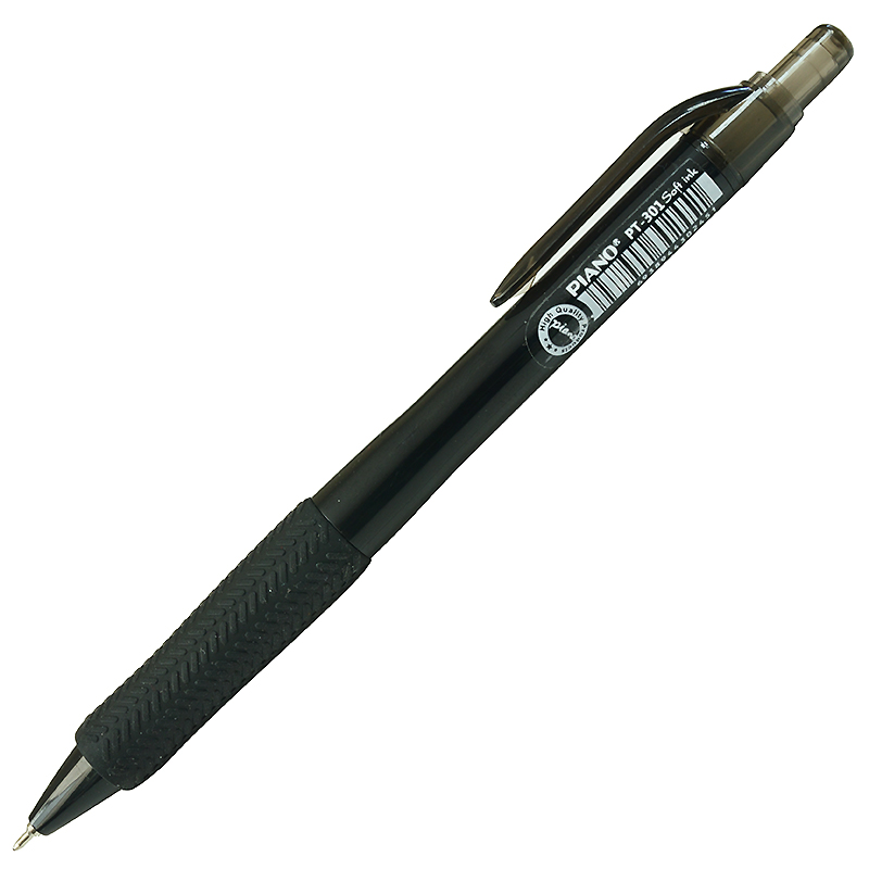Ручка шариковая PIANO "PT-301" 0.7мм., автомат, черная — Абсолют