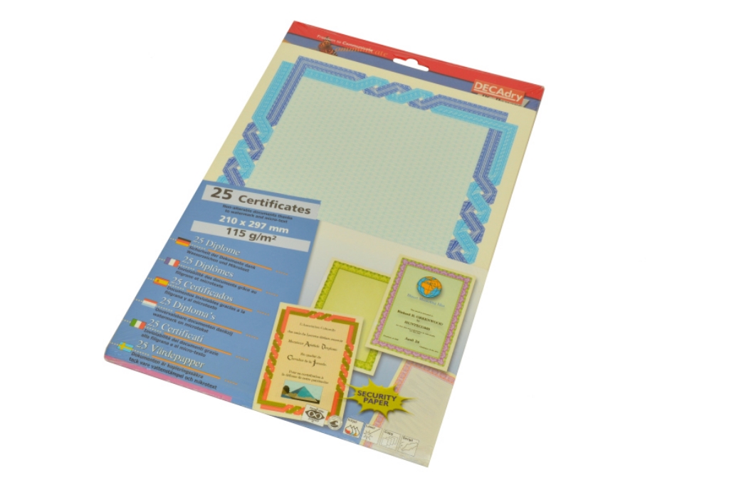 Бумага Decadry PC Paper Certific, сине-голубая, 25 листов — Абсолют