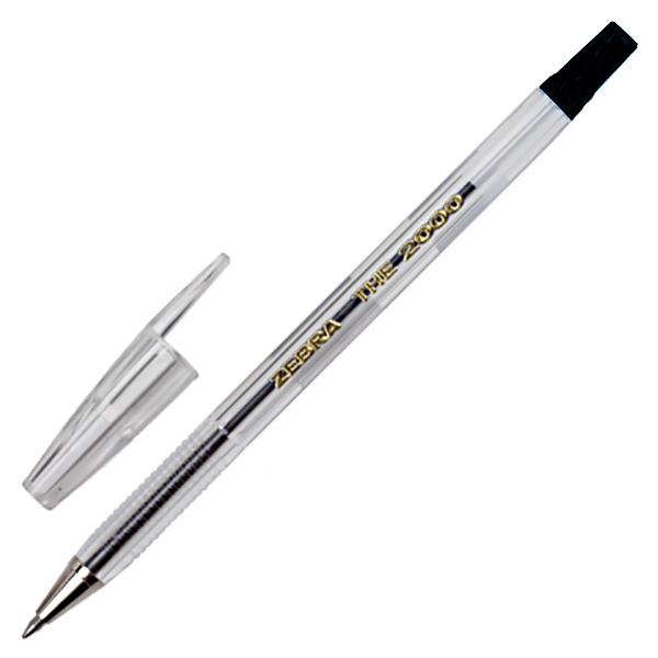 Ручка шариковая  "Zebra The 2000 Metal tip", 0,7 мм, черная — Абсолют