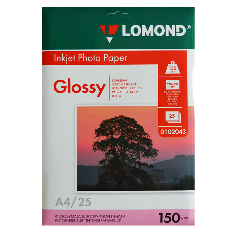 Фотобумага "Lomond" А4, глянцевая, 150 г/м2, 25 листов — Абсолют