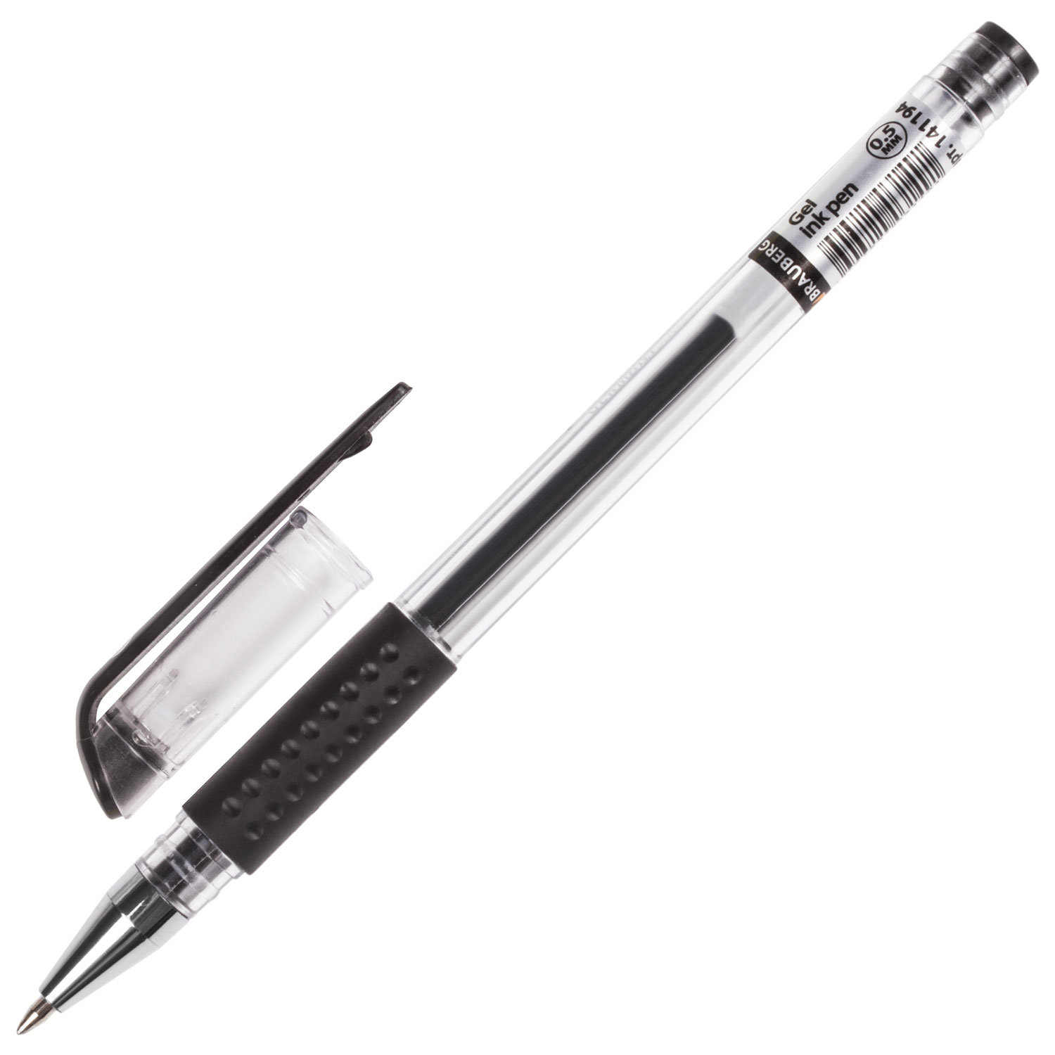 Ручка гелевая "BRAUBERG Number One", 0.5мм., черная — Абсолют