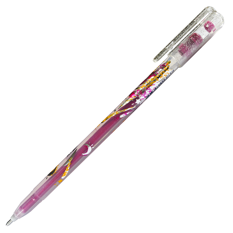 Ручка гелевая Crown "Glitter Metal Jell",  1,0 мм, розовая с блестками — Абсолют