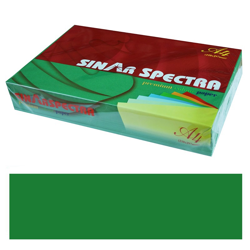 Бумага цветная APP "SINAR SPECTRA", A4, тем. зеленый (ASPARAGUS) — Абсолют