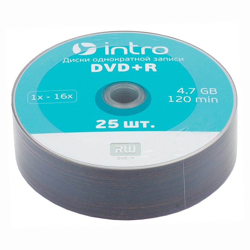 Диск DVD+R "INTRO" Shrink 4.7Gb 16x   25 шт — Абсолют