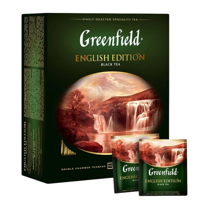 Чай Greenfield "English Edition", 100 пакетиков, черный — Абсолют