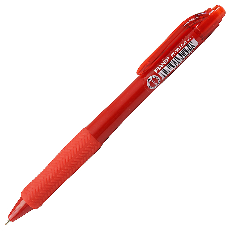Ручка шариковая PIANO "PT-301" 0.7мм., автомат, красная — Абсолют